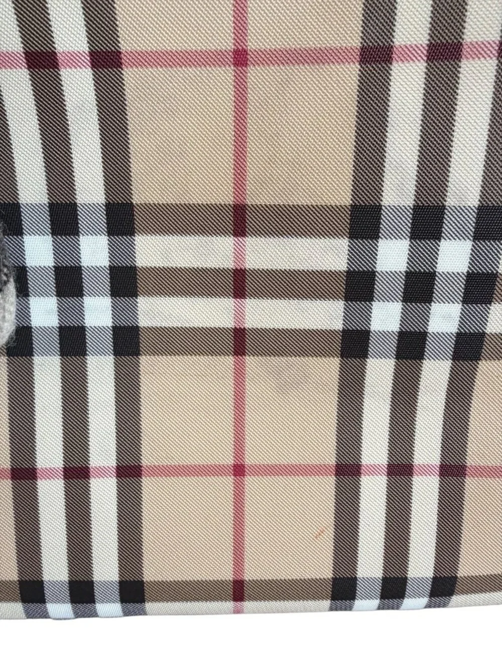 Burberry Nova Check Coated Canvas Tote Bag & Thomas Bear Bag Charm Keychain